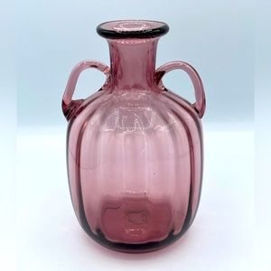 Amethyst hand blown glass vase